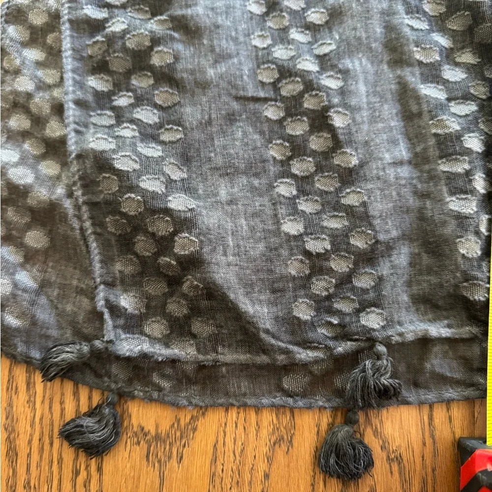 Chic Gray Polka Dot sheer shawl or cover up‎ Beach Resort wear